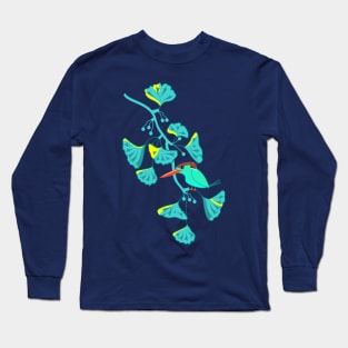 Kingfisher and Ginkgo Long Sleeve T-Shirt